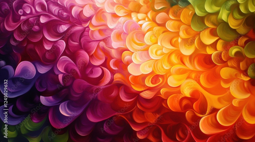 Poster a vibrant, abstract swirl of colors blending seamlessly, creating a dynamic and visually captivating