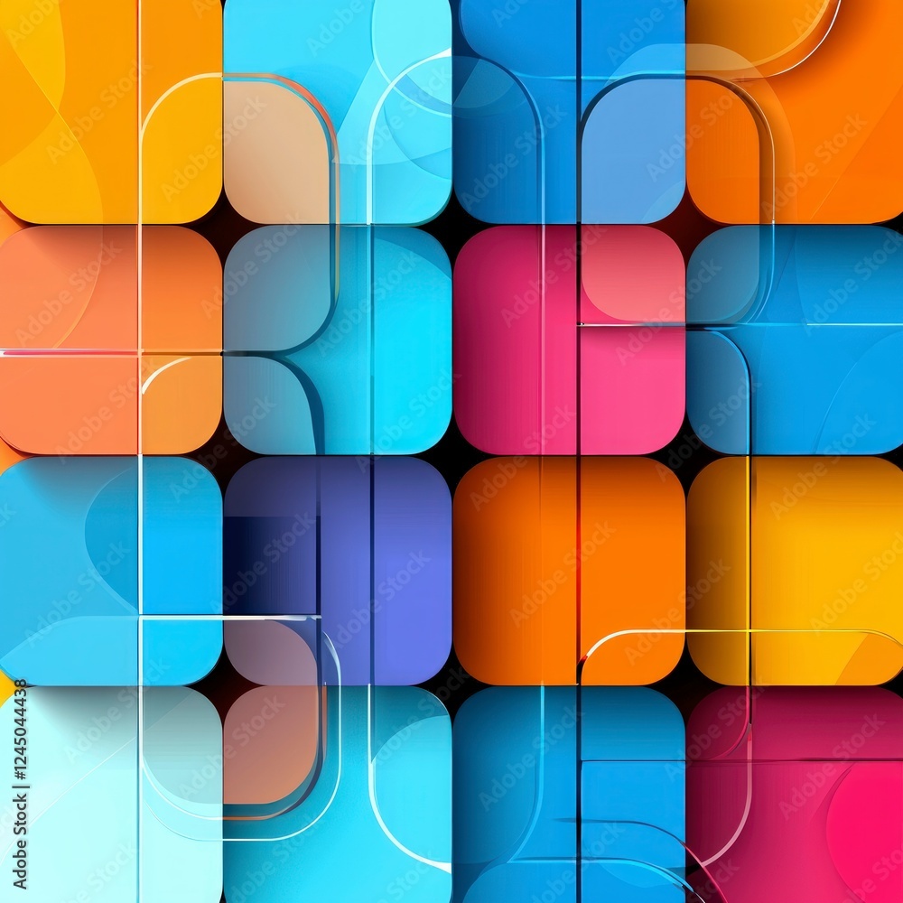 Poster abstract colorful square pattern modern geometric design background