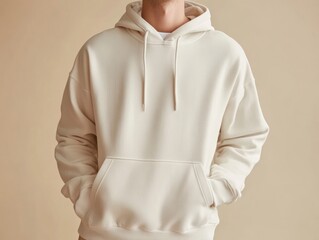 Beige Hoodie Fashion Garment for Casual Wear Comfortable Pullover with Relaxed Style and Neutral Tone