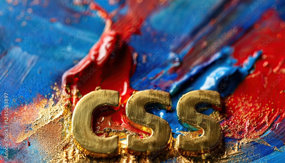 Aufkleber creative css art display: colorful text against vibrant background