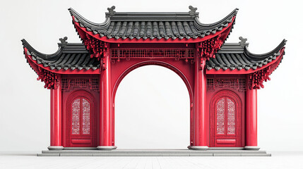 Majestic Red Chinese Gate: A Journey Through Ancient Architecture and Culture. Explore the exquisite design and rich history of this iconic landmark.
