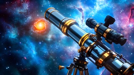 Fototapeta premium celestial telescope: galaxy exploration - science and technology