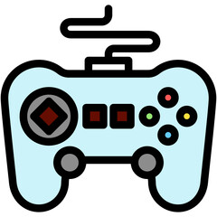 Gaming outline color icon. use for modern concept, print, UI, UX kit, web and app development. Vector EPS 10, related to entertainment, festival, hobbies.