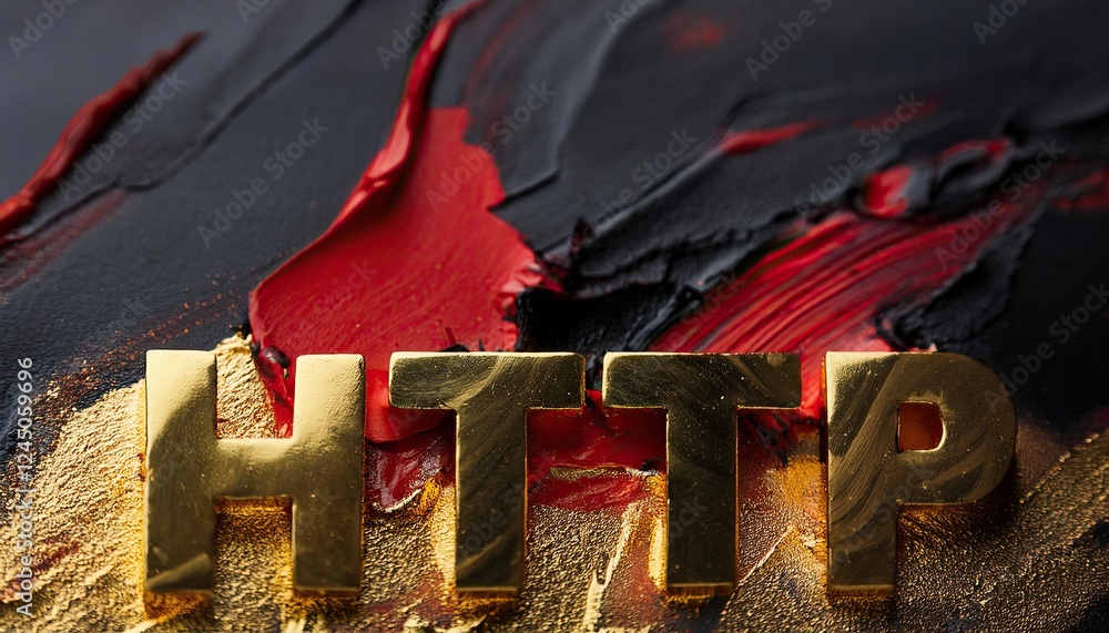 Poster golden http letters against abstract colorful background