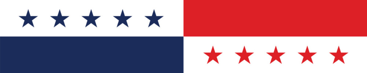 Panama flag long banner digital vector illustration