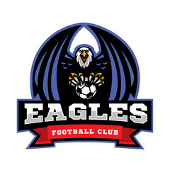 Eagle grip ball logo design for team soccer football