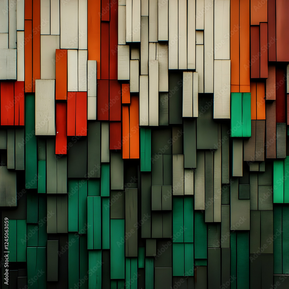 Poster abstract 3d rectangular blocks background creates a dynamic and visually interesting design.