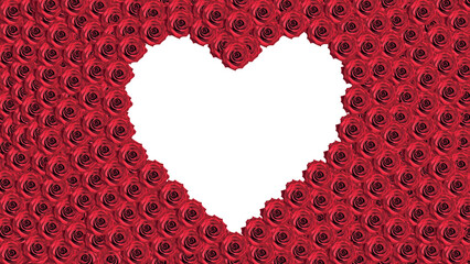 red rose with heart frames background