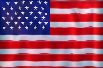 Naklejka premium Waving National Flag with Vivid Colors and Detailed Stars and Stripes Design Gently Fluttering