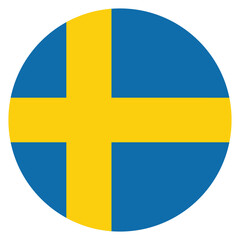 Sweden flag. Sweden circle flag logo icon computer vector illustration design