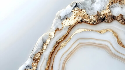 Fototapeta premium Abstract White and Gold Marble Texture Background with Elegant Golden Veins