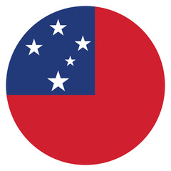 Samoa flag. Samoa circle flag logo icon computer vector illustration design