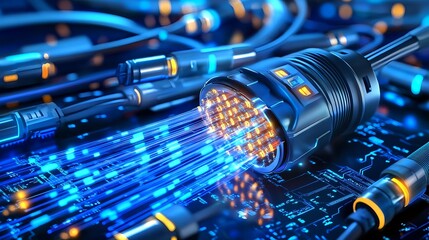 futuristic data transfer, tech background - futuristic technology