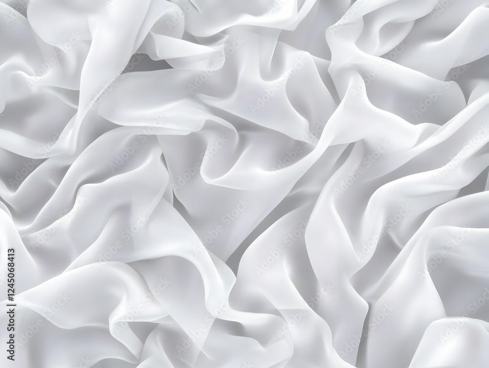 Aufkleber white draped fabric background with soft folds and elegant texture for design projects.