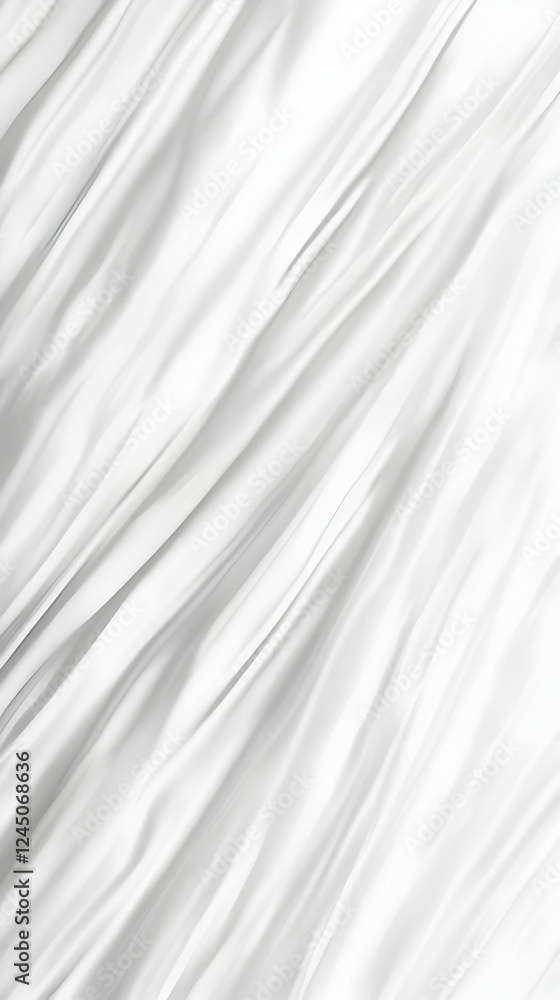 Poster White Satin Fabric Flows Smoothly, Creating an Elegant and Luxurious Background for Design Projects