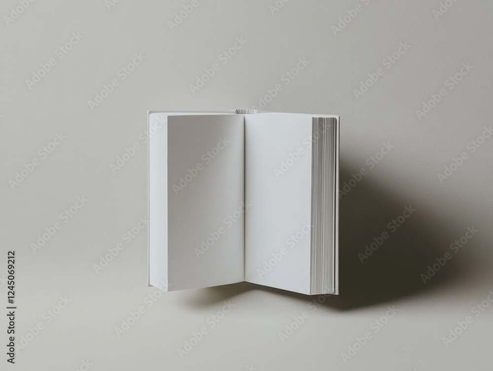 Poster open book symbolizing learning knowledge and imagination on a subtle monochrome backdrop presentatio