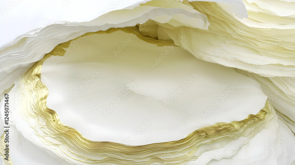 Poster abstract background of layered white paper creates dynamic visual with soft, flowing shapes