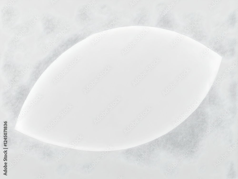 Poster white abstract background features a smooth oval shape against a textured backdrop, minimalist and m