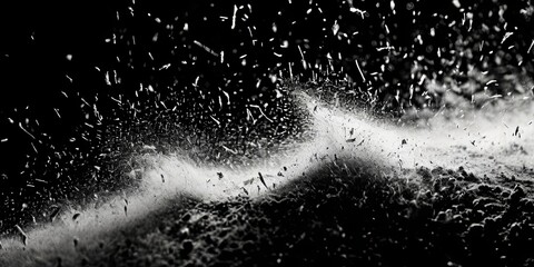 Fototapeta premium A black and white photo of a wave with white foam