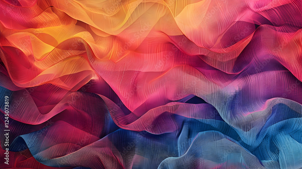 Aufkleber vibrant abstract waves of color flowing together in a dynamic composition