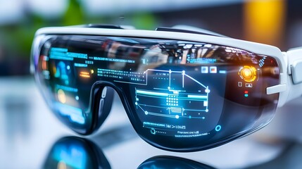 Obraz premium futuristic smart glasses hud display - metaverse