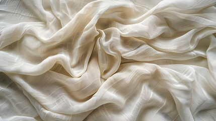Obraz premium Soft, flowing white fabric draped elegantly, showcasing delicate textures and patterns