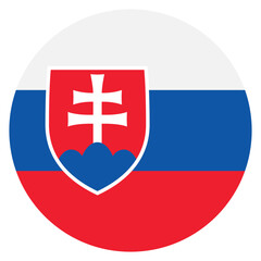 Slovakia flag. Slovakia circle flag logo icon computer vector illustration design