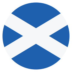 Obraz premium Scotland flag. Scotland circle flag logo icon computer vector illustration design