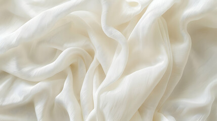 Fototapeta premium Soft, flowing white fabric draping elegantly, showcasing smooth texture and light reflections