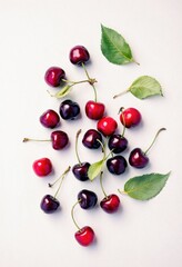 arrangement of cherries top view
