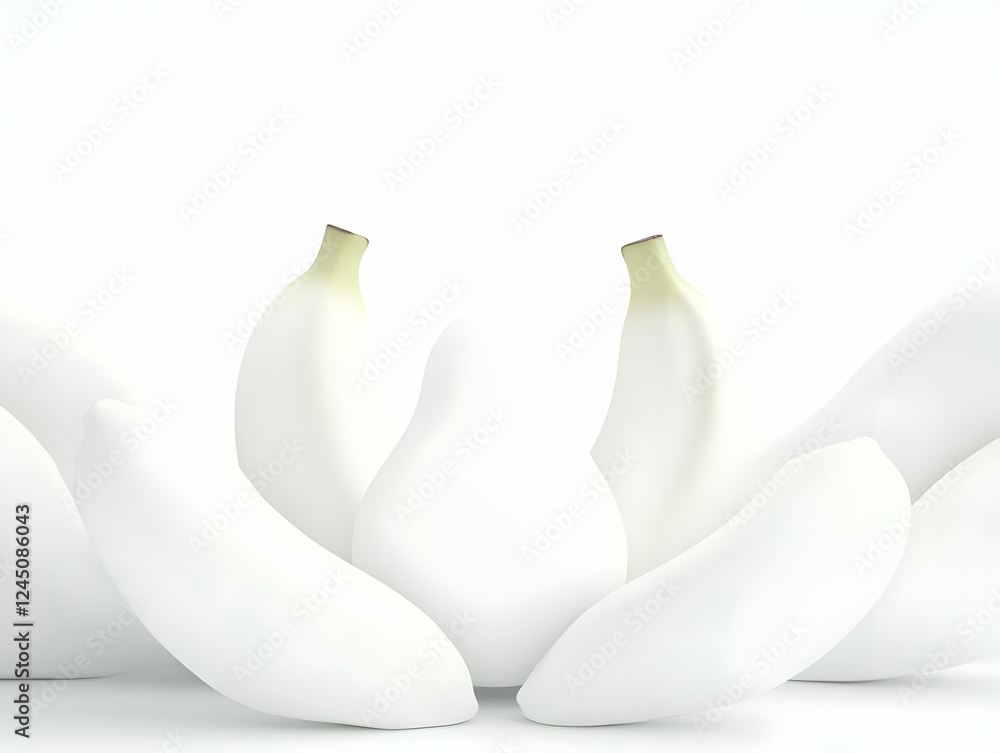 Poster white abstract shapes form a unique and intriguing visual composition on a clean white background