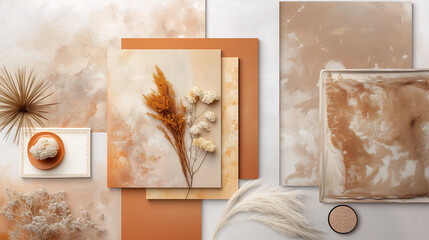 Stylish composition featuring earthy tones and decorative elements, perfect for modern design projects or creative inspiration.