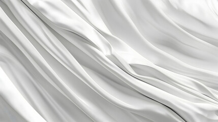 Obraz premium Flowing white silk fabric with soft folds and gentle shadows, creating a serene atmosphere