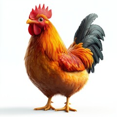 Fototapeta premium Cartoon Chicken Character with Vibrant Colors and Friendly Expression