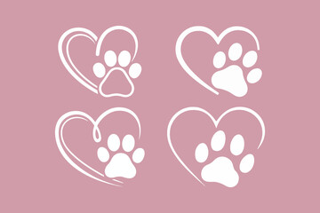 Pawprints of Love vector