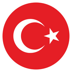 Turkey flag. Turkey circle flag logo icon computer vector illustration design