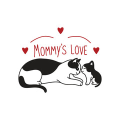 Mommy’s Love Cat Design | Cute and Heartwarming Cat Mom Typography for Mother’s Day and Pet Lovers