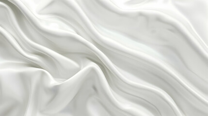 Obraz premium Smooth white satin fabric draped elegantly, showcasing soft folds and subtle shine, ideal for backgrounds