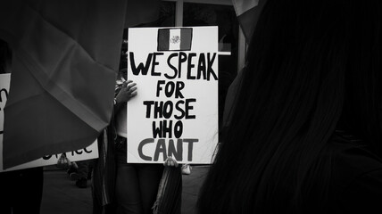 Signs at a protest against the deportation of Immigrants