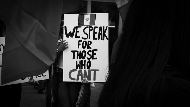 Signs at a protest against the deportation of Immigrants
