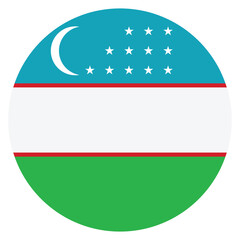 Uzbekistan circle flag logo icon digital vector illustration © Flag