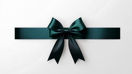 Elegant Teal Satin Ribbon Bow: A Close-Up Product Shot AI Generated