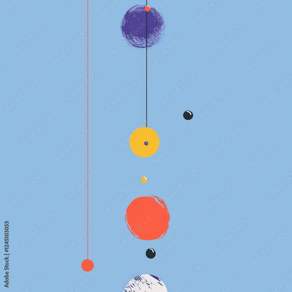 Poster abstract modern art background colorful circles textures playful design
