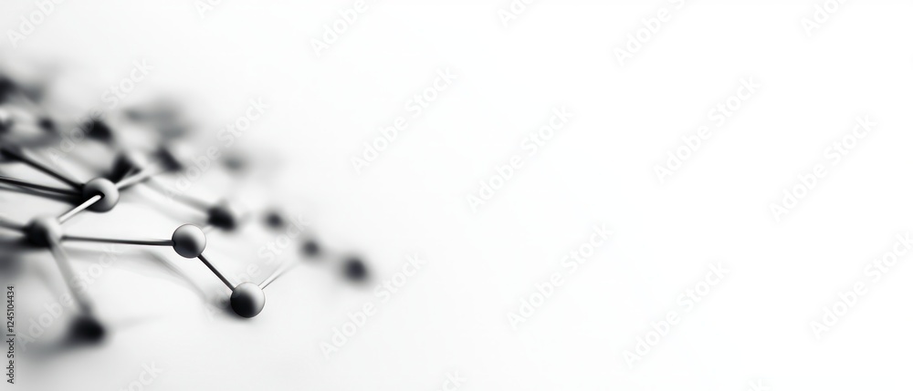 Aufkleber abstract network connection gray nodes lines on white