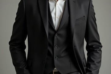 A Man Wearing A Black Suit And White Shirt