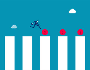 Business with the next step. Business effort vector flat style