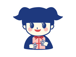 母の日にプレゼントを渡す女の子