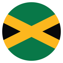 Jamaica flag. Jamaica circle flag logo icon computer vector illustration design