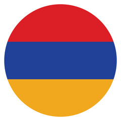 Obraz premium Armenia flag. Armenia circle flag logo icon computer vector illustration design