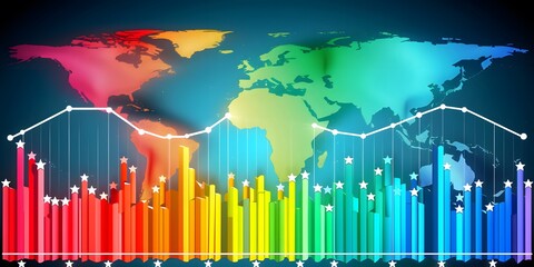 Stock market graph background.